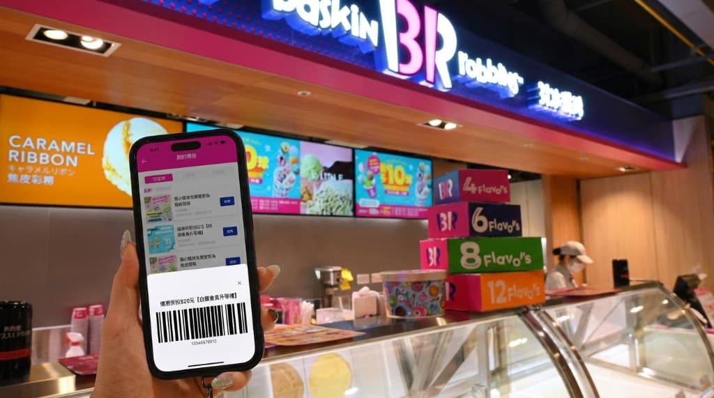 31 Club membership app mockup — dual phone composition with home and member barcode