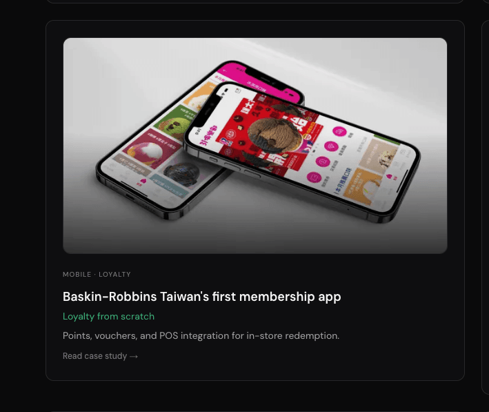 Baskin-Robbins Taiwan membership app on iPhones: home hub with loyalty actions and flavor catalog
