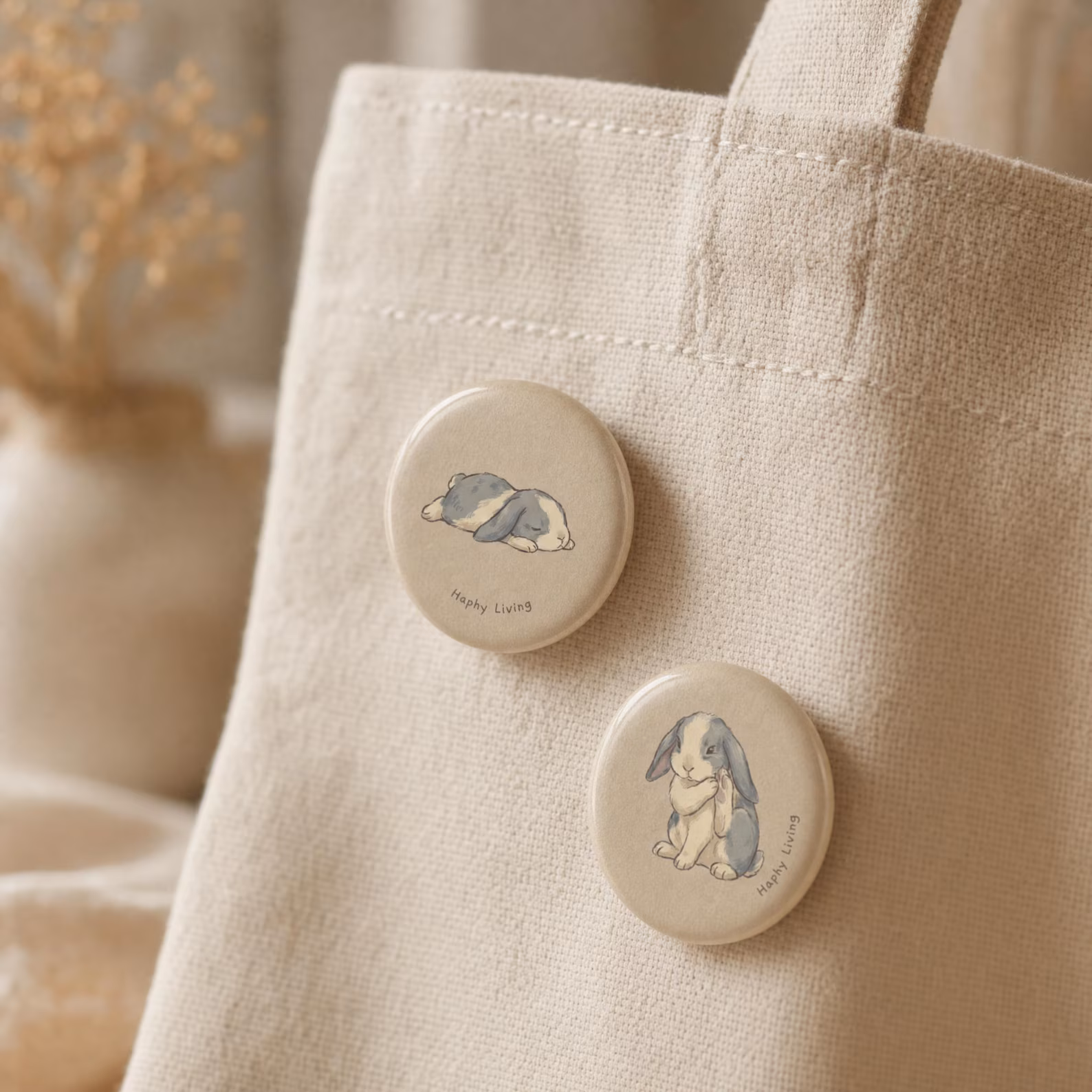 Haphy Living bunny-themed illustrated goods