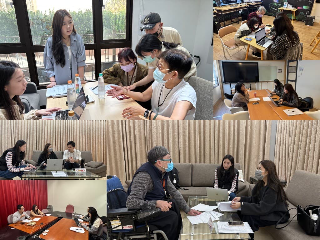 Collage: Angela facilitating user research—in group sessions, one-on-one interviews, and conversations with participants across ages and contexts.