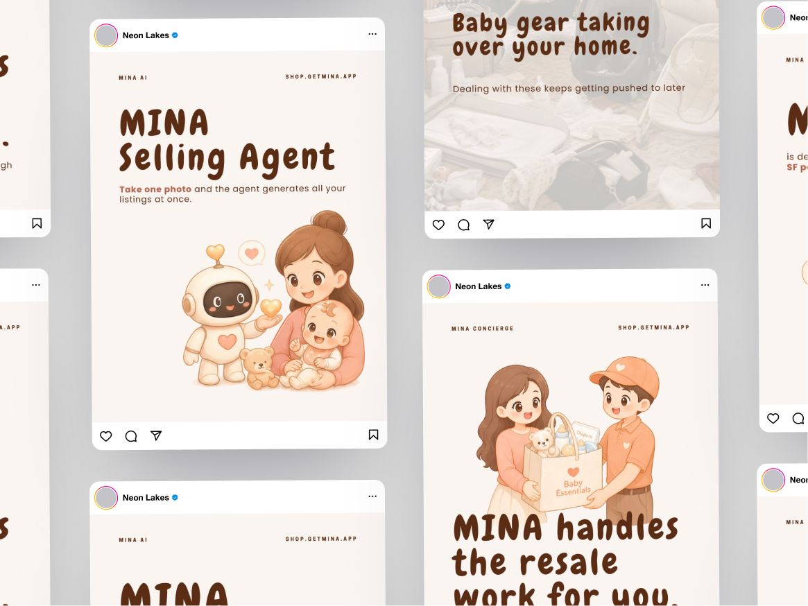 MINA marketing — Instagram-style portfolio mockup 3