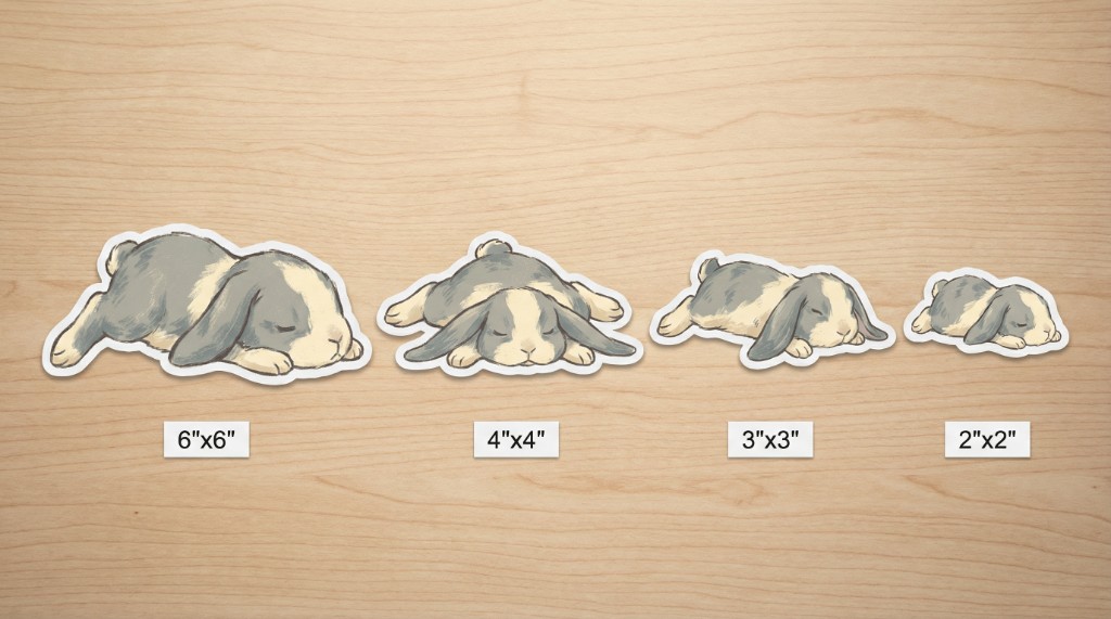 Bunny stickers in multiple sizes